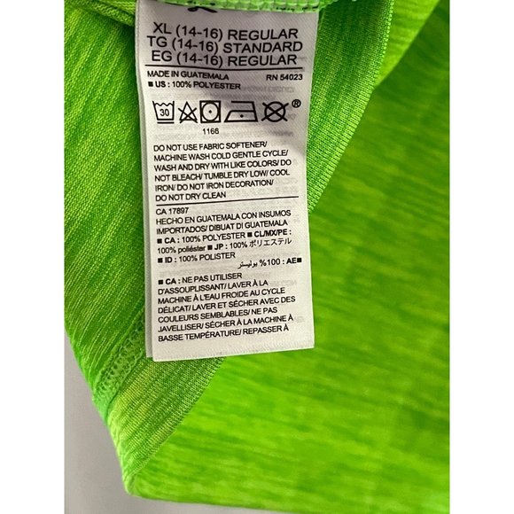 Old Navy Active Green Static Print "Never Quit" Long Sleeve Go-Dry Athletic Tee - Picture 7 of 8